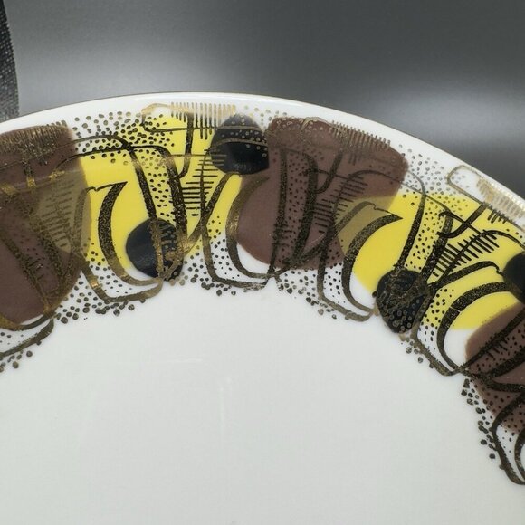 Fine Bavaria German Porcelain Trio Plate Saucer And Teacup Set Heavy Gold Yellow - Picture 5 of 16